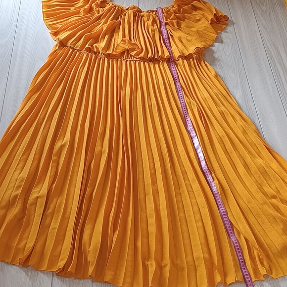 Plus Size Off Shoulder Pleated Dress - Picture 6 of 16